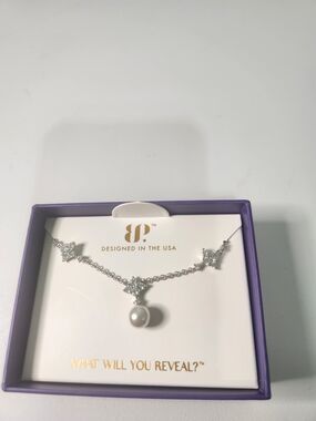 BP Dainty Silver Pearl Pendant Necklace